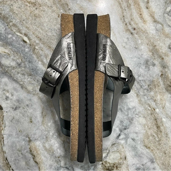 MEPHISTO Silver Helen Leather Comfort Sandals EU 38 - Picture 7 of 14
